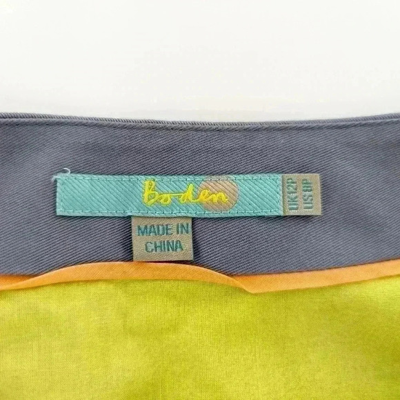 Boden Heavy Embroidered Skirt Size 8P Gray And Green Knee Length - Picture 9 of 9